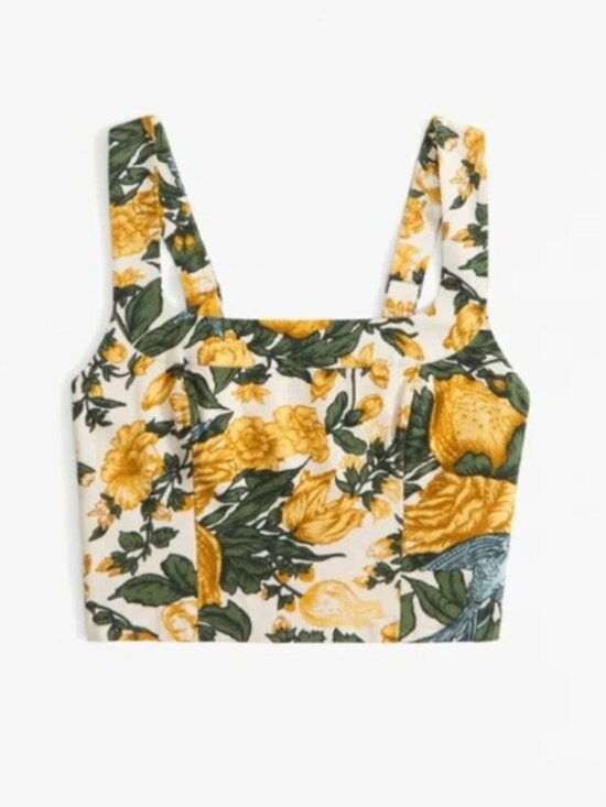 Abercrombie & Fitch Tops - Abercrombie & Fitch Floral Square Neck Crop Top - NWT